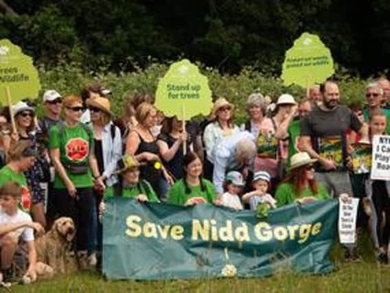 Members of the public at  the Woodland Trust's 'Save Nidd Gorge protest walk  in Harrogate.