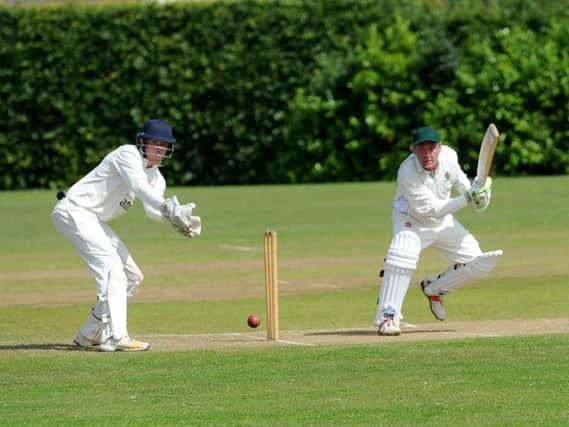 Harrogate Strays batsman Toby Eastaugh hit a fine half-century to help his side to a comfortable home win over Boroughbridge & Staveley in Division Two of the Theakston Nidderdale League. Picture: Gerard Binks