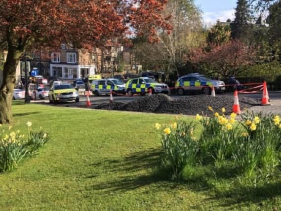 Police at Harrogate's Valley Gardens after a suspected stabbing incident in April.