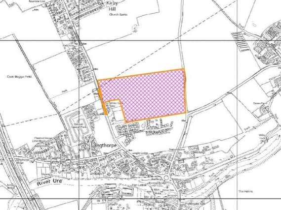 The proposed site of the 175 home development, north of Boroughbridge.