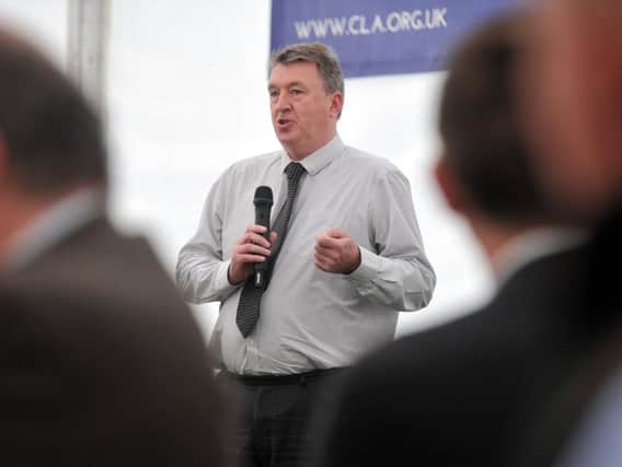 Paul Caldwell, chief executive of the Rural Payments Agency, speaking at a presidents' breakfast at the CLA stand at the 161st Great Yorkshire Show in Harrogate. Picture by Tony Johnson.