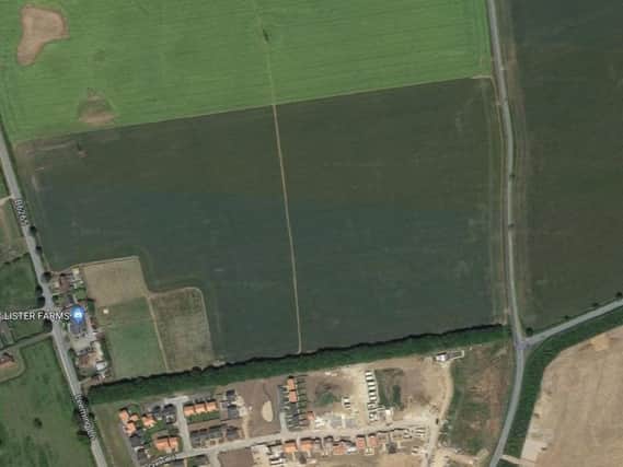 The proposed site (dark green) of the 175-home development near Boroughbridge.