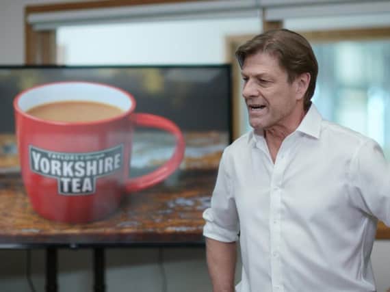 Famous actor Sean Bean in the new TV advert for Yorkshire Tea filmed at Taylors of Harrogate.