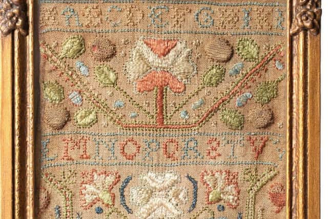 Late 17th Century Band Sampler, worked by 'Mary Sqvire Is My Name I Was 7 Year Old When I Wrought The Same - The Year Of Our Lord Gord 1692' - £400-600.