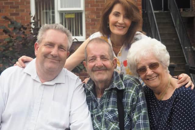 Reunited: Michael Jaques with his brother Derek, sister Dot, and Juliet. Picture: Ashley Blackett.
