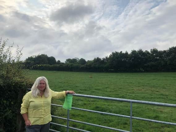 Councillor SamanthaMearns at the site of the latest housing development application in Knaresborough.