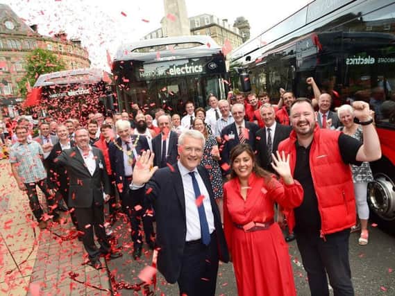 Flashback to The Harrogate Bus Company's launch of their electric bus fleet earlier in the year.