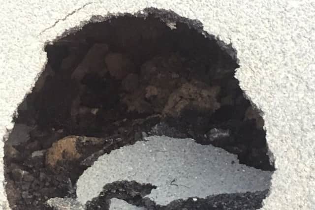 Yorkshire Water has confirmed that a sinkhole has opened up in Harrogate. Picture:@YorksJAT.