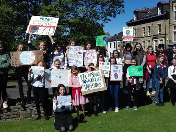 Flashback to pupils taking part in a Harrogate Youth Strike earlier this year in Harrogate town centre.