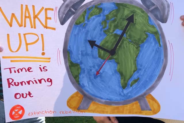 One of the Harrogate pupils' banners protesting against climate change.