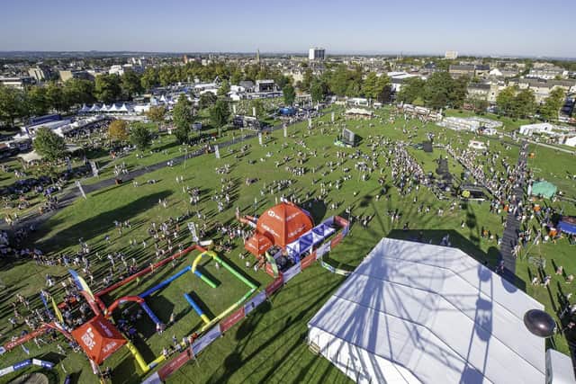 An aerial view of the UCI Road Worlds Fan Zone on the Stray. Picture: Allan McKenzie/SWpix.com