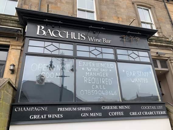 The positive signs looking for staff on the window of the former Bacchus Wine Bar in Harrogate.