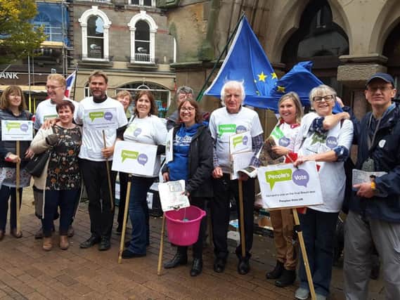 Some of the local members of North Yorkshire for Europe in Harrogate earlier this year protesting against Brexit.