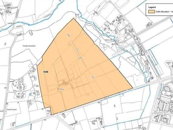 The Windmill Farm site as it appears on Harrogate's draft local plan.