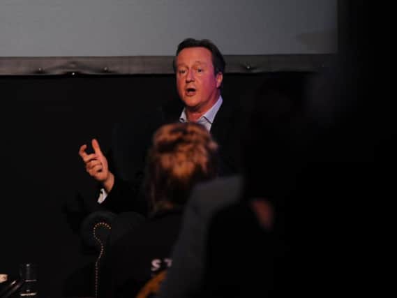 Former Prime Minister David Cameron gave a speech in Harrogate.