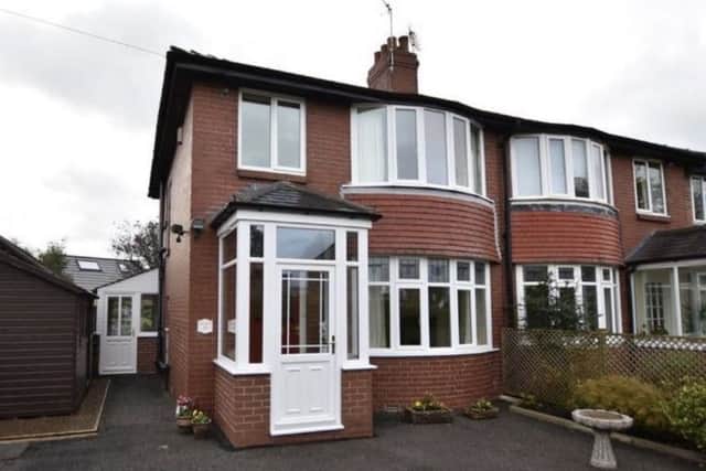 Family semi on Whinney Lane, South West Harrogate. Guide price £250,000.