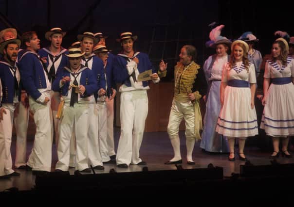 A scene from the G & S Opera Company's production of HMS Pinafore at the Royal Hall in Harrogate.
