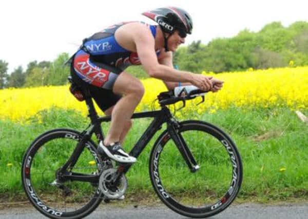 Chris Galley competing in the 2014 Tadcaster Triathlon (s)