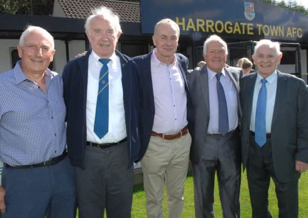 NADV 1409071AM22 Harrogate Town centenary party. Jim Hague, Ray Pyke, Irving Weaver, Peter Crumby and George Smith(1409071AM22)