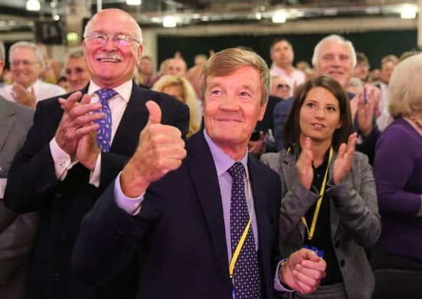 Paul Sykes applauds UKIP leader Nigel Farage as he addresses his supporters at the UKIP Annual Conference. Tom Maddick / Rossparry.co.uk