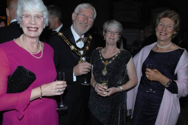 Judith Thomas, The Mayor of Ripon Mick Stanley, The Mayoress of Ripon Gillian Stanley and Sally Wicks. (1409261AM8)