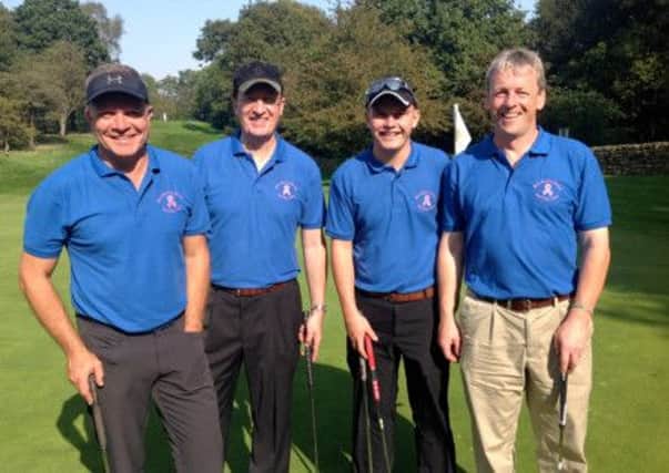 Third placed, Mrs Barr's Boys: Mike Crawshaw, John O'Kane, Sam Crawshaw, Mark Allan (s).