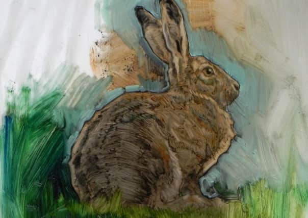Steadfast Hare, oil on paper. Emerson Mayes
