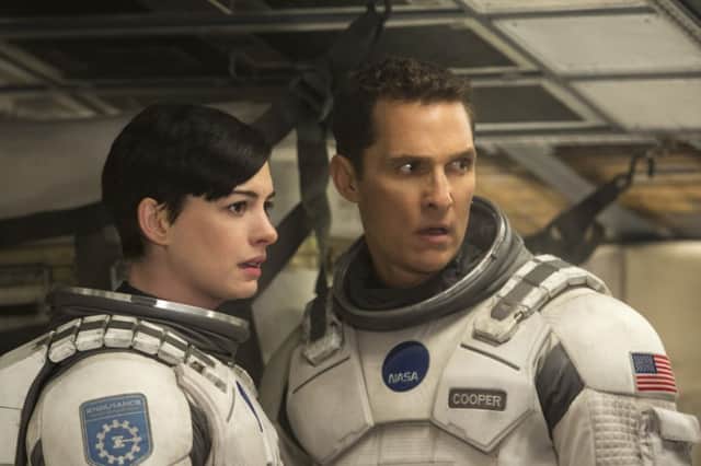 Undated Handout Photo of Interstellar, Pictured: Anne Hathaway as Amelia and Matthew McConaughey as Cooper, PA Photo/Warner Bros/Paramount/Melinda Sue Gordon. WARNING: This picture must only be used to accompany PA Feature FILM Film Reviews.