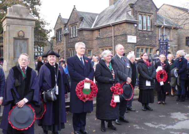 Politicians, groups and societies laid wreaths at Starbeck's war memorial (s).