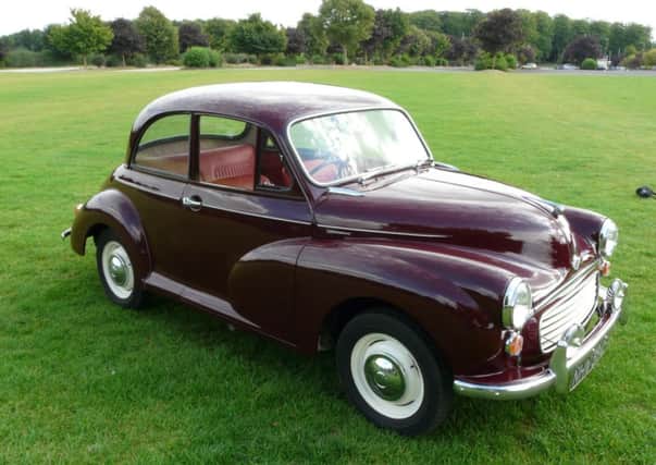Undated handout photo issued by Bonham's of the Morris Minor that once belonged to the Countess of the Wessex which is expected to fetch £5,000, when it sold by the  auction house at a collectors' motorcars sale at the Great Yorkshire Showground in Harrogate on November 12 (s).