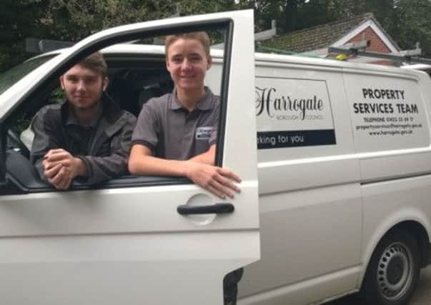 Harrogate Borough Council's new apprentices Harry Tingle and Cameron Lowe. (S)