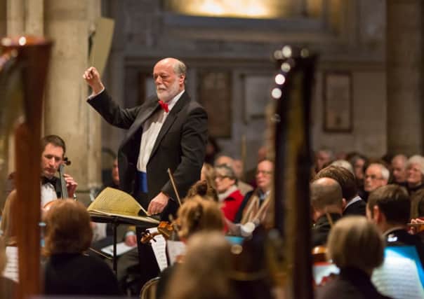 Musical director Xenophon Kelsey conducts the St Cecilia Orchestra. (Picture by Ian Hill Photography