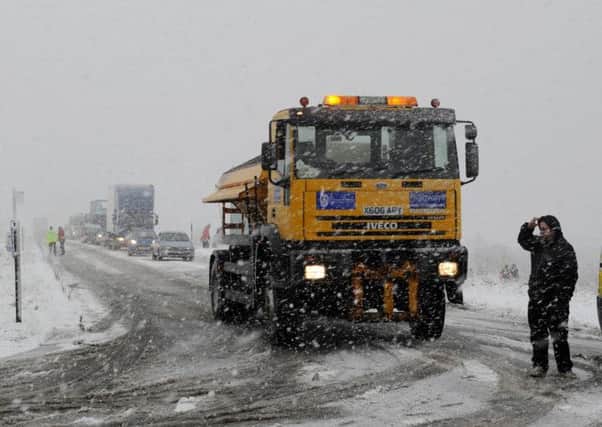 Gritter at work in North Yorkshire