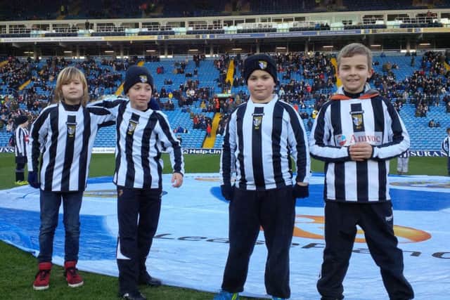 Pateley Bridge juniors on the pitch at Elland Road. Image: Michael Myers (s).
