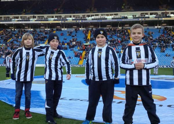 Pateley Bridge juniors on the pitch at Elland Road. Image: Michael Myers (s).