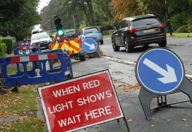 NADV 1310018AM1 Temporary traffic lights. Temporary traffic lights on Cornwall Road. (1310018AM1)
