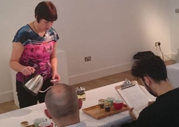 Bean & Bud's Ruth Hampson competing in the UK Tea Brewers Cup.