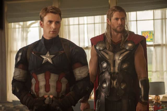 Avengers: Age Of Ultron with Chris Evans and Chris Hemsworth.