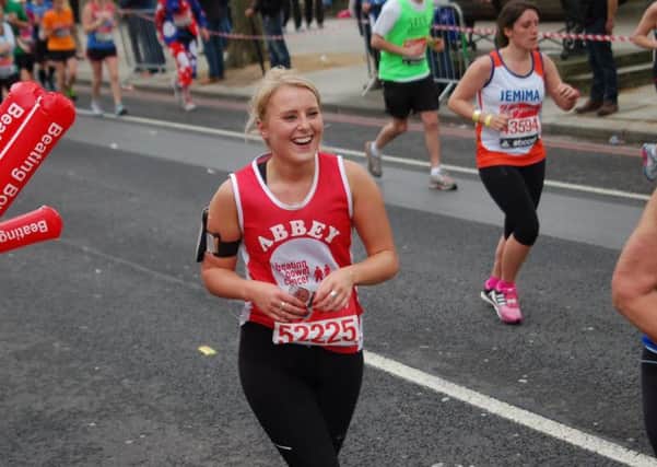 Abbey Whitehead running in London marathon (s)