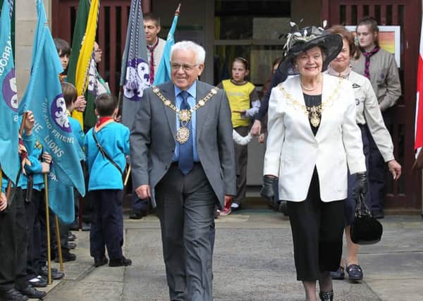 Mayor of Harrogate Coun Jim Clark and Mayoress Coun Shirley Fawcett at 2015 St George's Day Parade.

Picture: Mark P Doherty
Caught Light Photography

caughtlight.com
facebook.com/sportsfoto
@caughtlight (s).