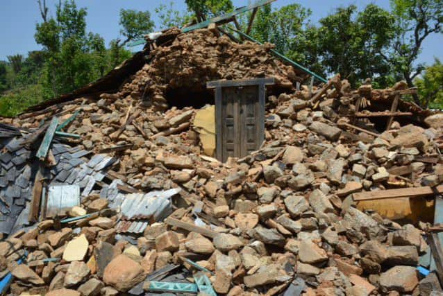 Destruction following the earthquake in Nepal. (S)