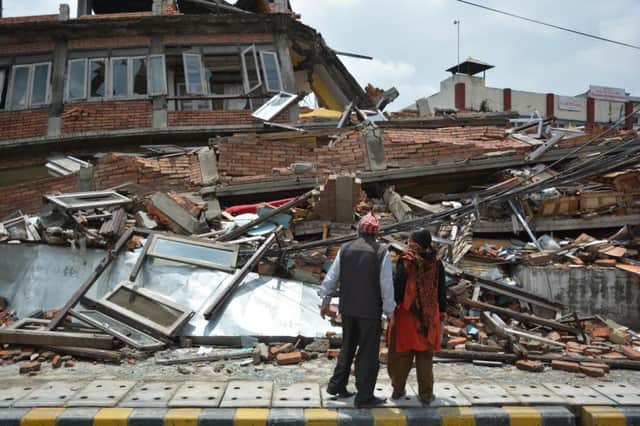 The destruction in Nepal after the first earthquake. (S)