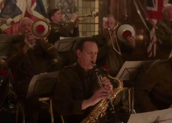 Harrogate's Echo 42 Big Band in a scene from the movie A Royal Night Out.