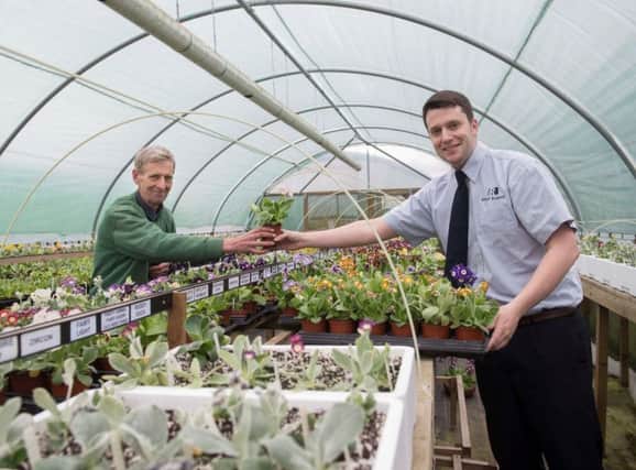 Robin Graham (left), owner of Drointon Nurseries in Ripon, with Sam Walton of Reed Boardall.