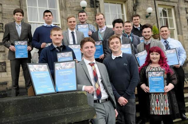 Previous Yorkshire Water apprentices passing their apprenticeship programmes. (S)