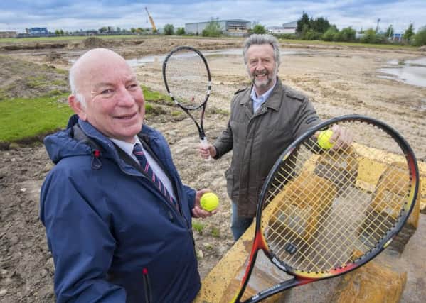 Pictured (L to R) are head of Barber Titleys property department, Richard Davis, a partner, with Nigel Bentley of Harrogate Spa Tennis Centre. Picture: Giles Rocholl Photography Ltd 2015