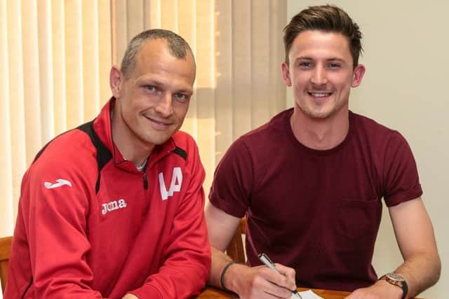 Dan Thirkell, right, next to new Harrogate Railway boss Lee Ashforth