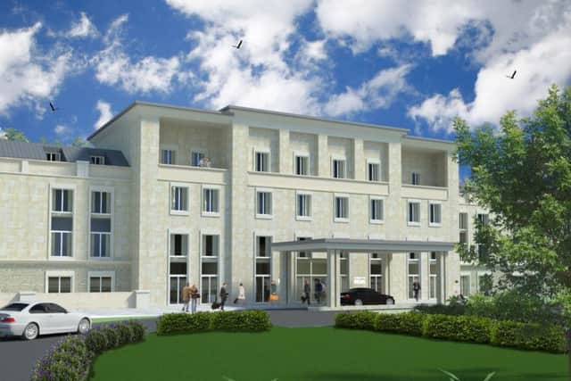 Flaxby hotel, an artist impression of how the hotel would have looked