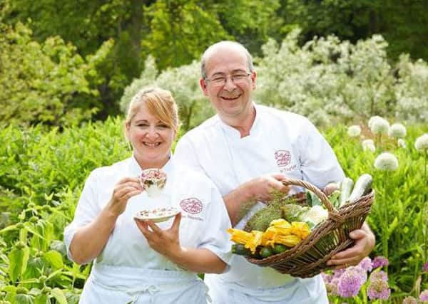 Lisa Bennison, Senior Cookery School Tutor and Chris Taylor, Cookery School Tutor who will demonstrate how to make Courgette & Pistachio Cake, Rosewater Pannacotta with Bettys Lavender Shortbread, and Beetroot & Orchard Apple Chutney & Piccalilli.