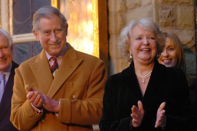 The late Royal Hall Restoration Trust stalwart Lilian Mina with Prince Charles in 2008 at the reopening of the Royal Hall after the first phase of restoration.